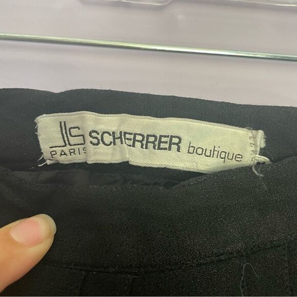 JLS Boutique Vintage Pleated Midi Skirt in Black Jean Louis Scherrer Paris Med - Picture 4 of 6